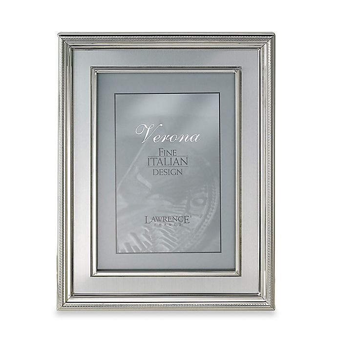 slide 1 of 1, Lawrence Frames4-Inch x 6-InchSilver-Plated Picture Frame with Brushed Inner Panel, 1 ct