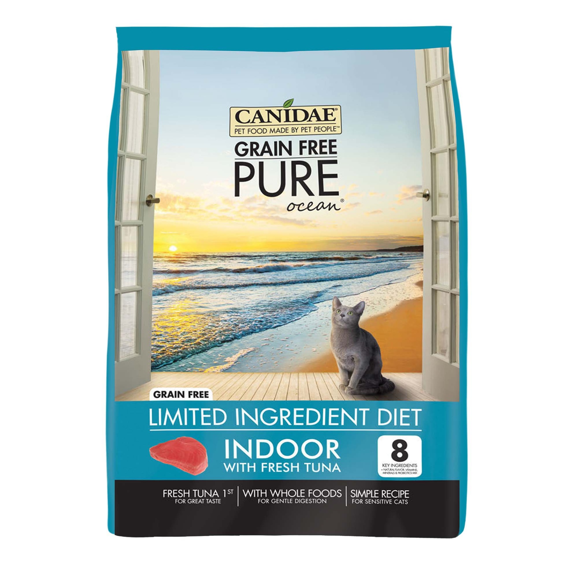 slide 1 of 1, CANIDAE Grain Free PURE Ocean Indoor Cat Dry Formula with Tuna, 10 lb