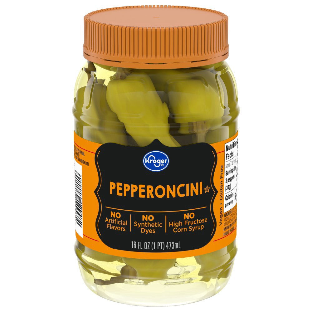 slide 2 of 2, Kroger Pepperoncini Peppers, 16 fl oz