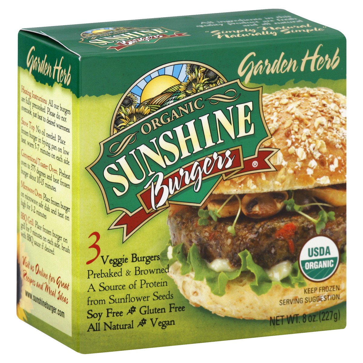 slide 4 of 4, Sunshine Burgers Organic Garden Herb Veggie Burgers, 8 oz