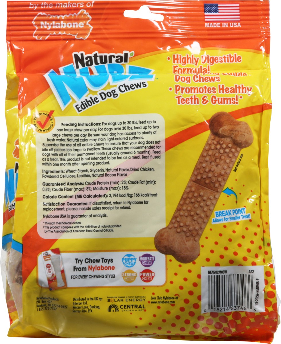 slide 9 of 9, Nylabone Natural Nubz Large Edible Chews Dog Treats with Real Chicken 8 ea, 8 ct