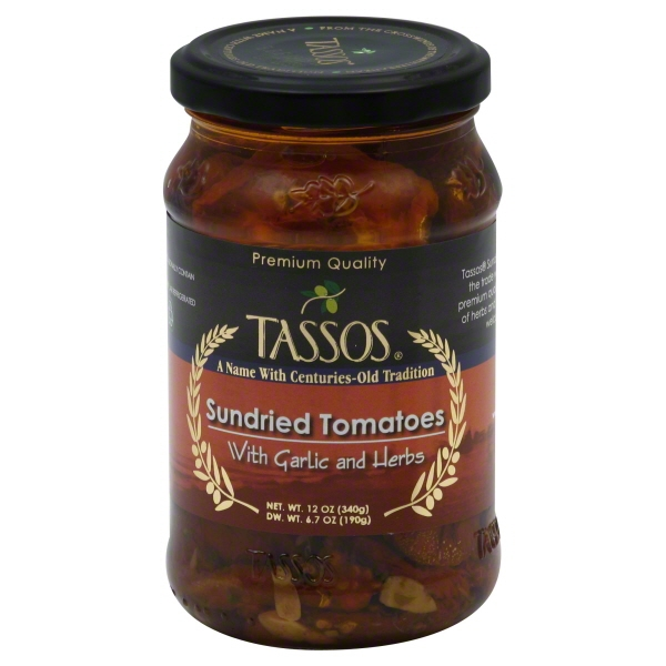slide 1 of 1, Tassos Sundried Tomatoes, 12 oz