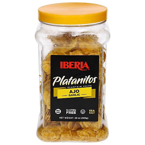 slide 1 of 1, Iberia Garlic Plantain Chips - 20 Oz, 20 oz