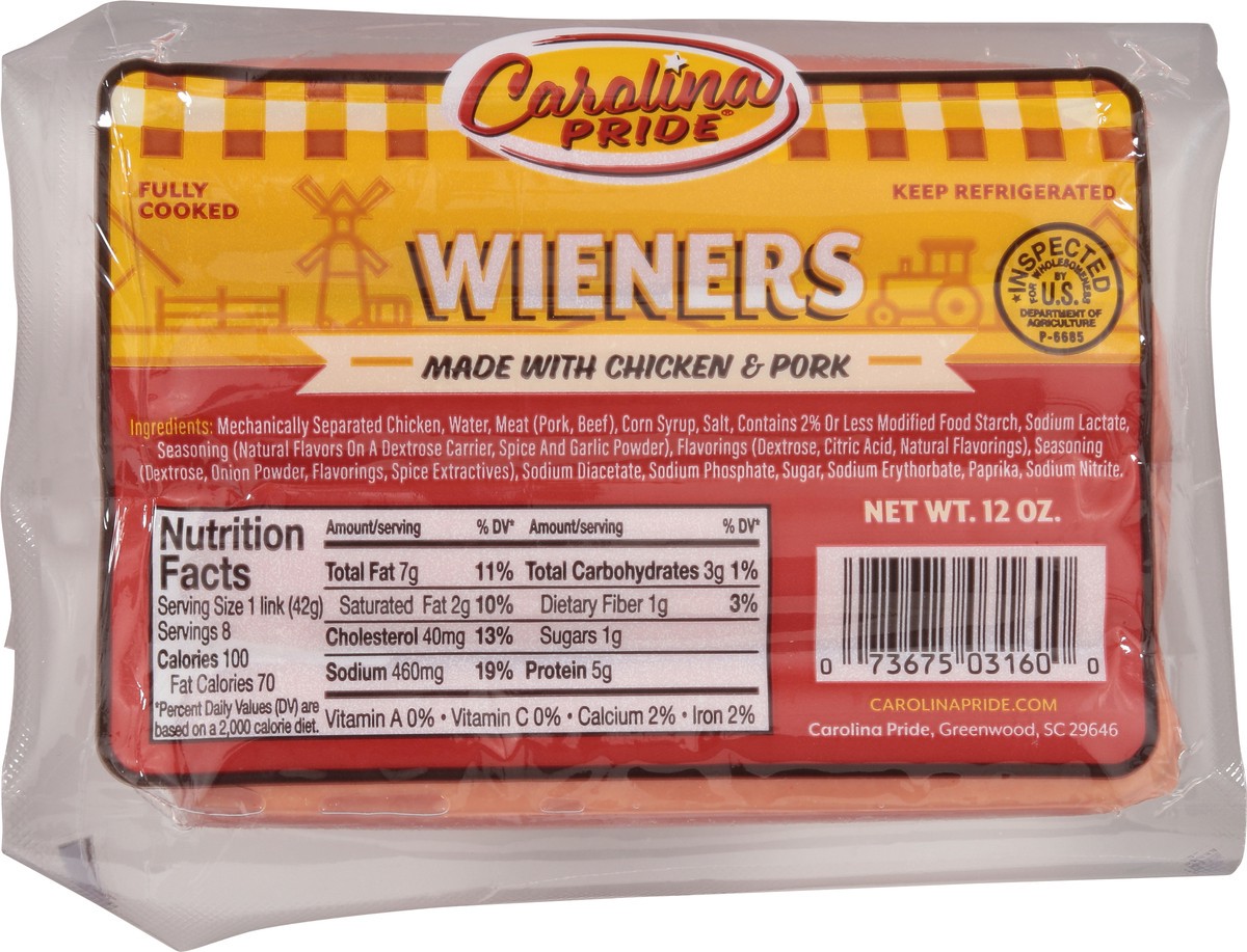 slide 12 of 12, Carolina Pride Wieners 12 oz, 12 oz