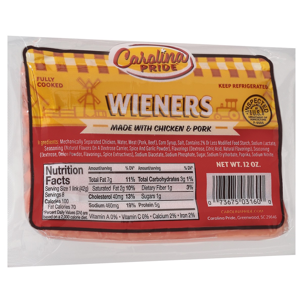 slide 5 of 12, Carolina Pride Wieners 12 oz, 12 oz