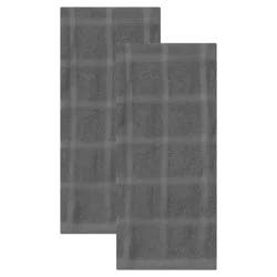 Room & Retreat 2pk Solid Kitchen Towel Graphite