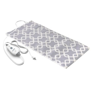 slide 1 of 1, Pure Enrichment Purerelief Express Designer Series Electric Heating Pad, Gray Trellis, 12in x 24in, 12 in