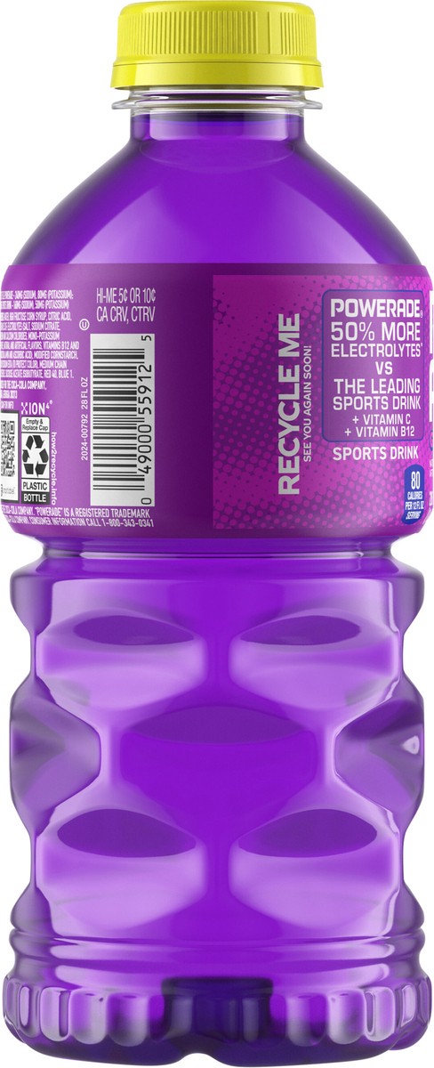 slide 11 of 12, Powerade Xtra Sour Grape Shocker Bottle, 28 fl oz, 28 fl oz