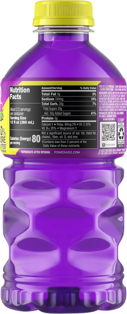 slide 10 of 12, Powerade Xtra Sour Grape Shocker Bottle, 28 fl oz, 28 fl oz