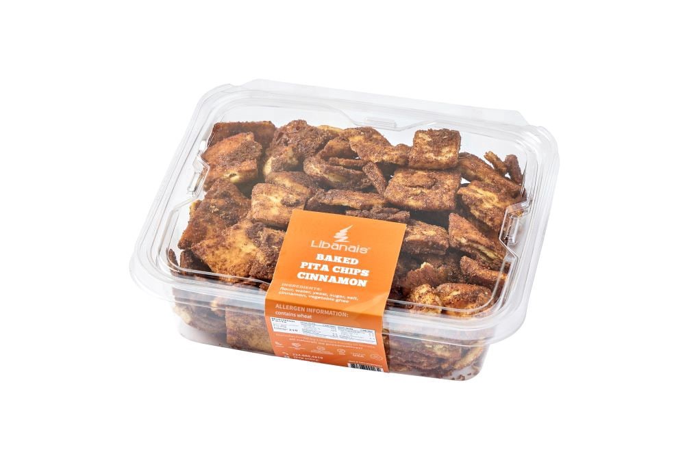 slide 1 of 1, Libanais Baked Pita Chips Cinnamon, 1 ct
