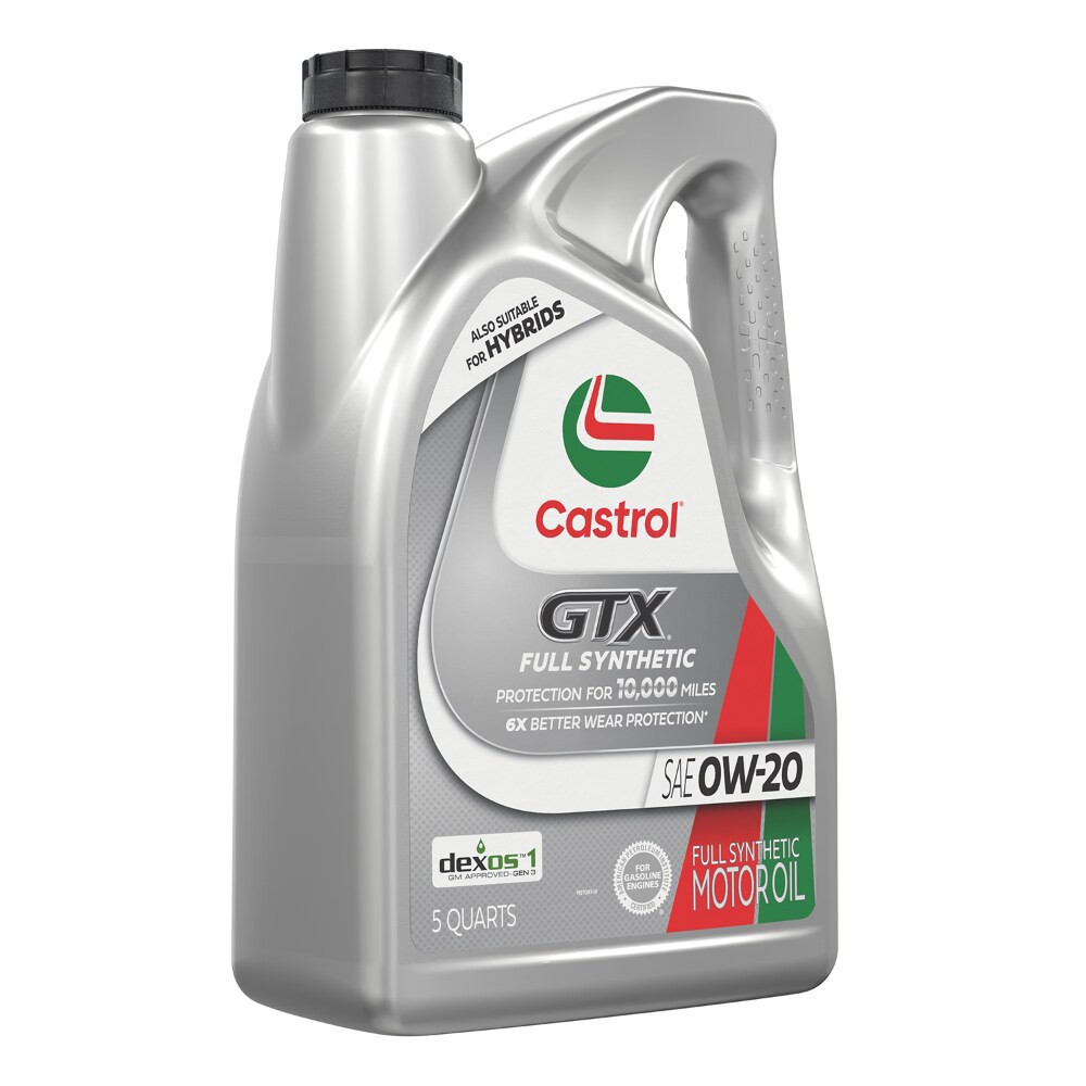 slide 3 of 3, Castrol Gtx Full Synthetic Sae 0W-20 Motor Oil, 5 qt