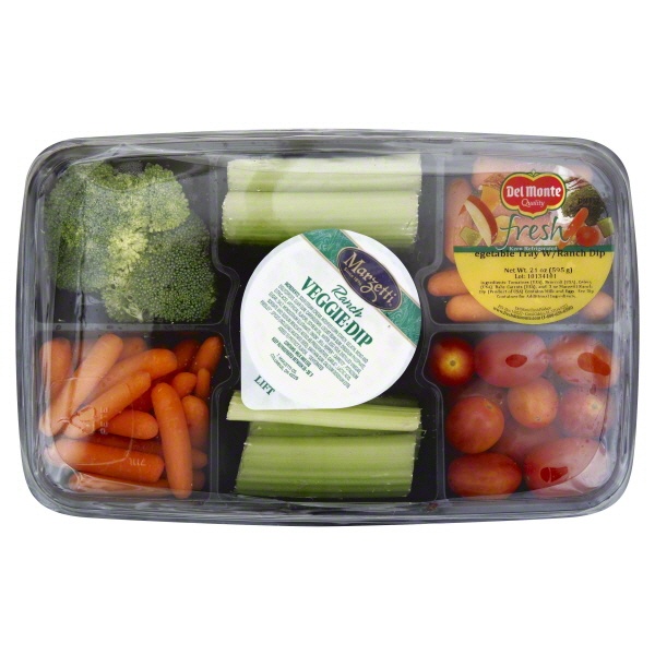 slide 1 of 1, Del Monte Fresh Vegetable Tray with Ranch Dip, 21 oz