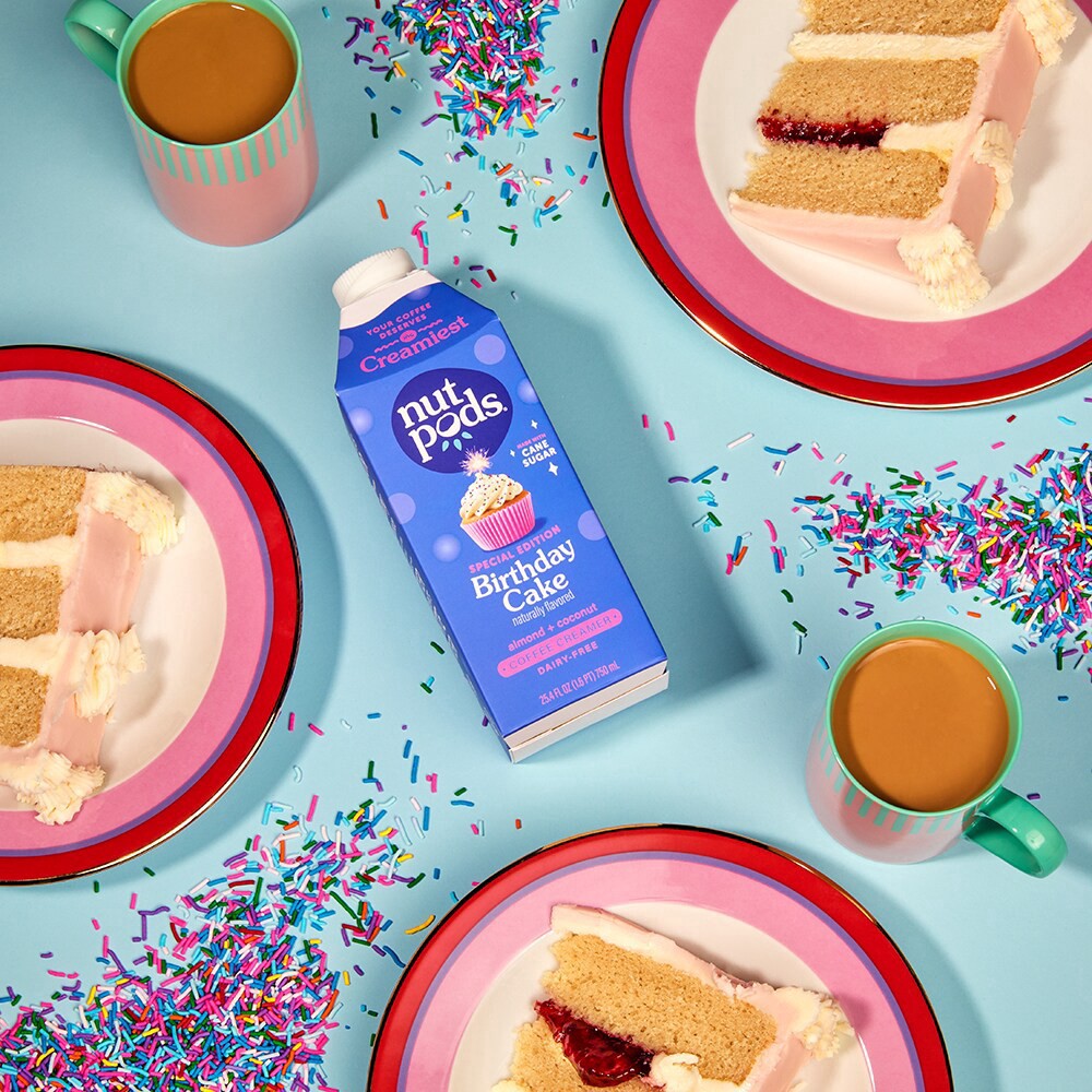 slide 3 of 6, nutpods Birthday Cake Non Dairy Coffee Creamer made with Almonds and Coconuts (each), 25.4 fl oz