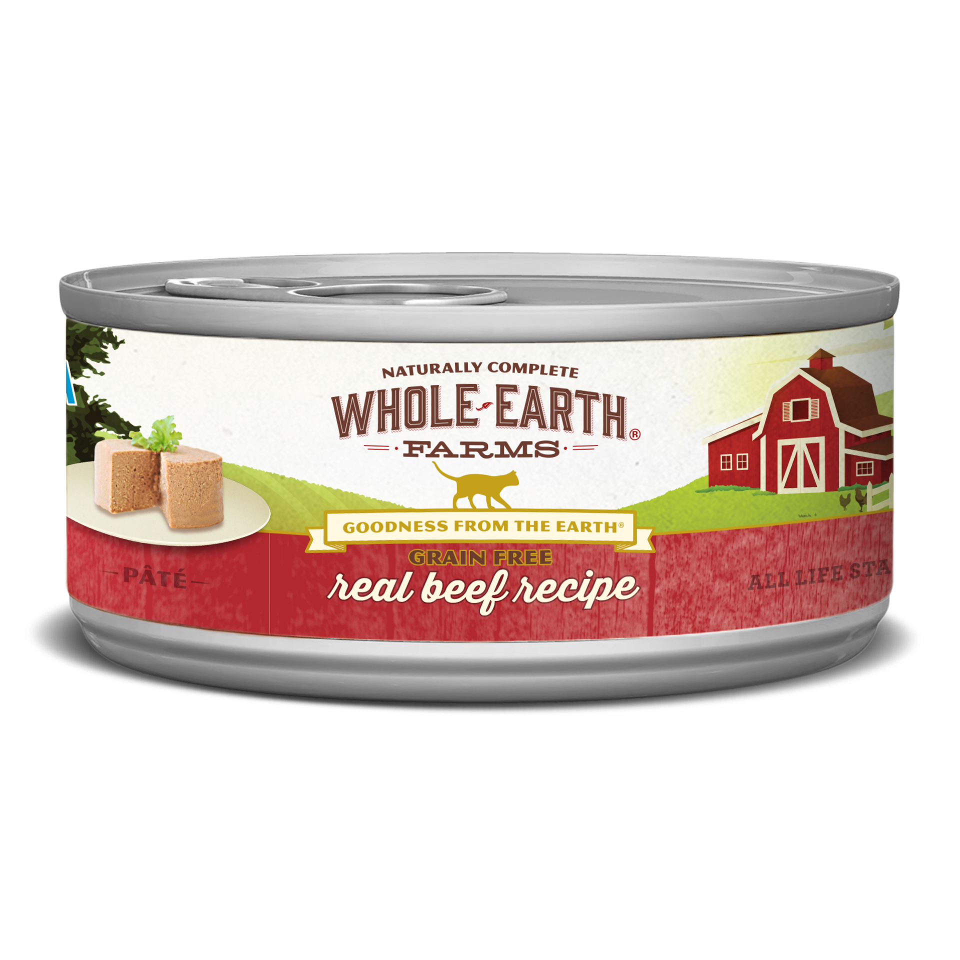 slide 1 of 2, Whole Earth Farms Grain Free Real Beef Recipe Wet Cat Food -  2.75 oz Can, 2.75 oz