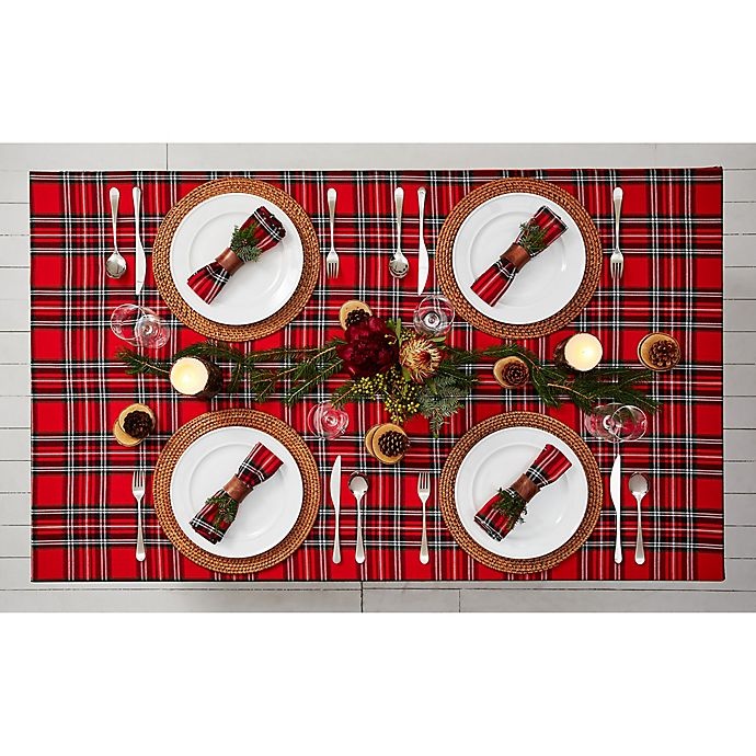 slide 4 of 4, Winter Wonderland Marydel Plaid Oblong Tablecloth, 60 in x 120 in