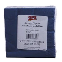 GFS Navy Blue Beverage Napkins