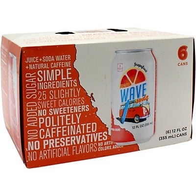 slide 1 of 1, Wave Soda Grapefruit, 6 ct; 12 fl oz