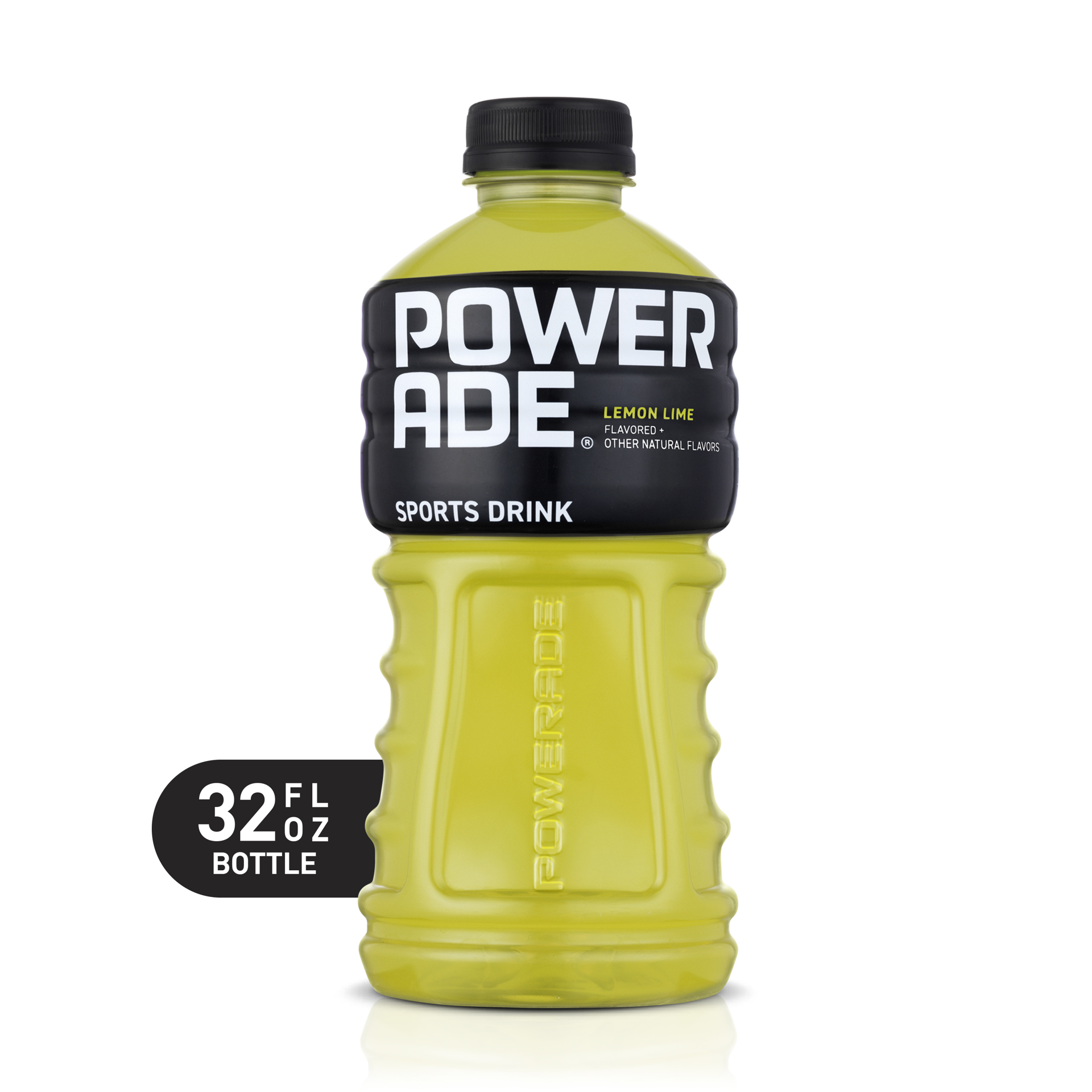 slide 1 of 4, POWERADE Lemon Lime, ION4 Electrolyte Enhanced Fruit Flavored Sports Drink w/ Vitamins B3, B6, and B12, Replenish Sodium, Calcium, Potassium, Magnesium, 32 fl oz, 32 fl oz