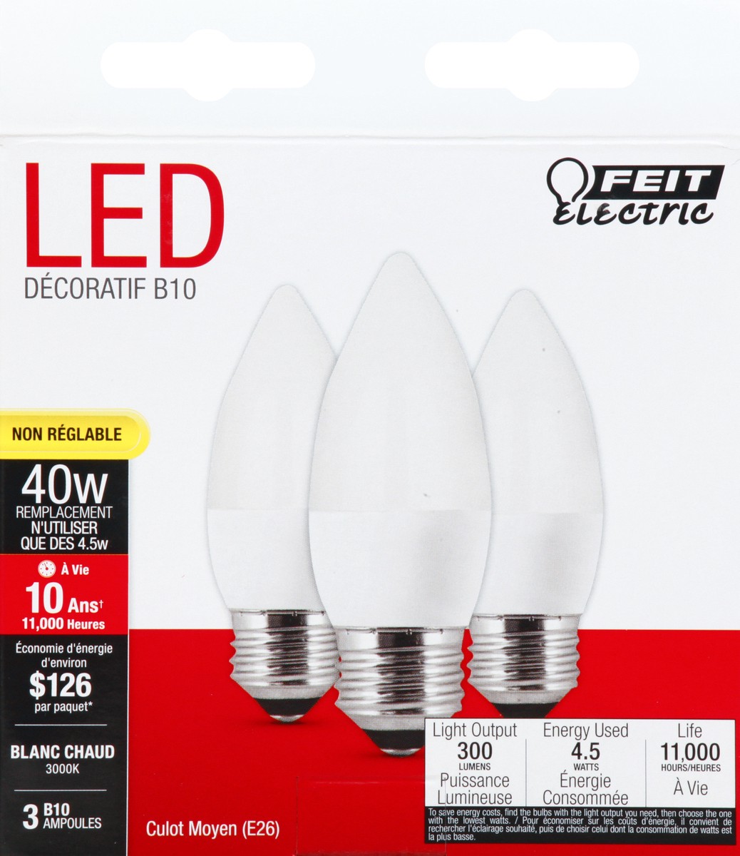 slide 4 of 8, Feit Electric LED 4.5 Watts Warm White 3 Pack Light Bulbs 3 ea, 3 ct