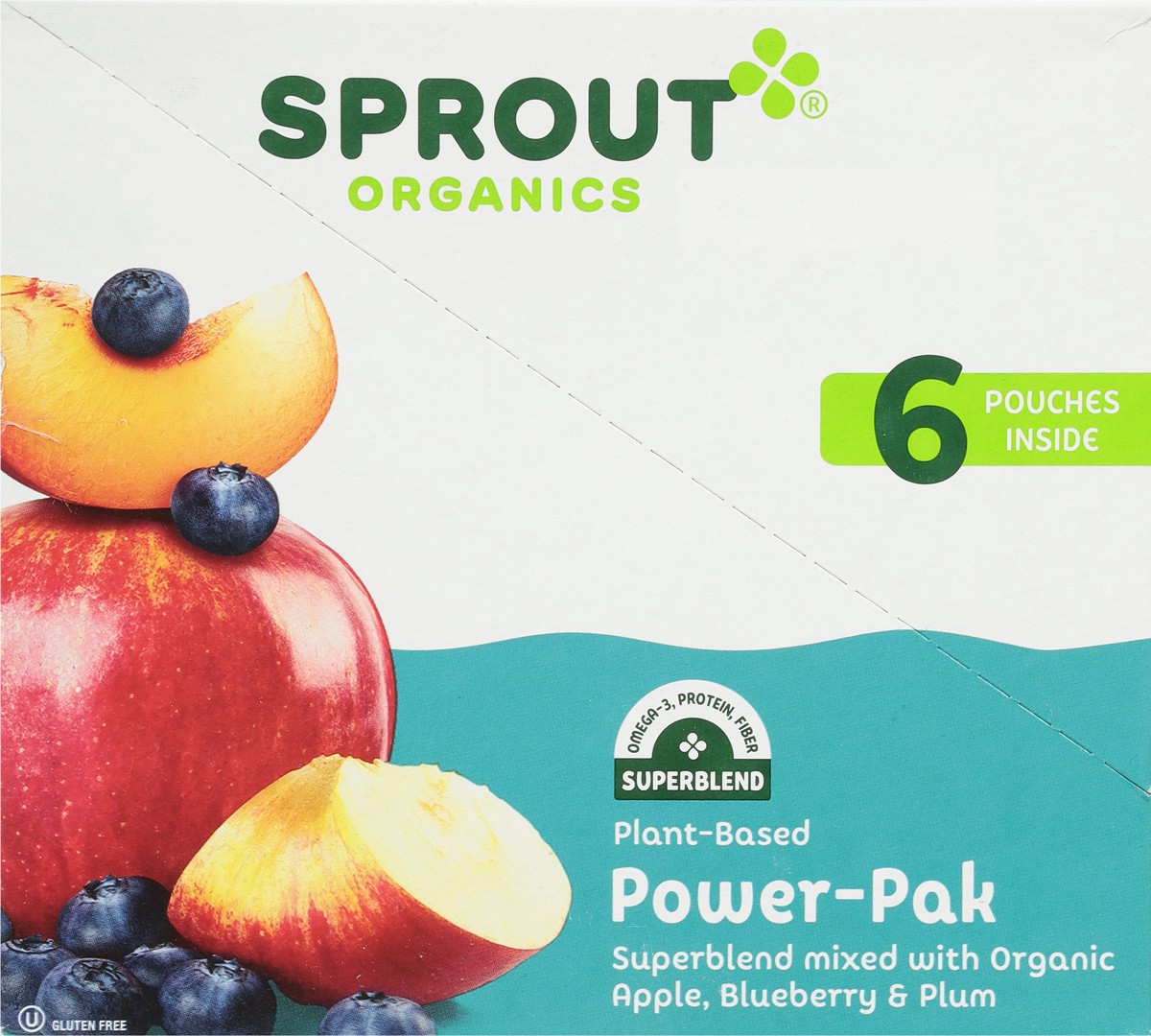 slide 7 of 12, Sprout Organics Power-Pak Superblend Mixed with Organic Apple, Blueberry & Plum 6 - 4 oz Pouches, 6 ct