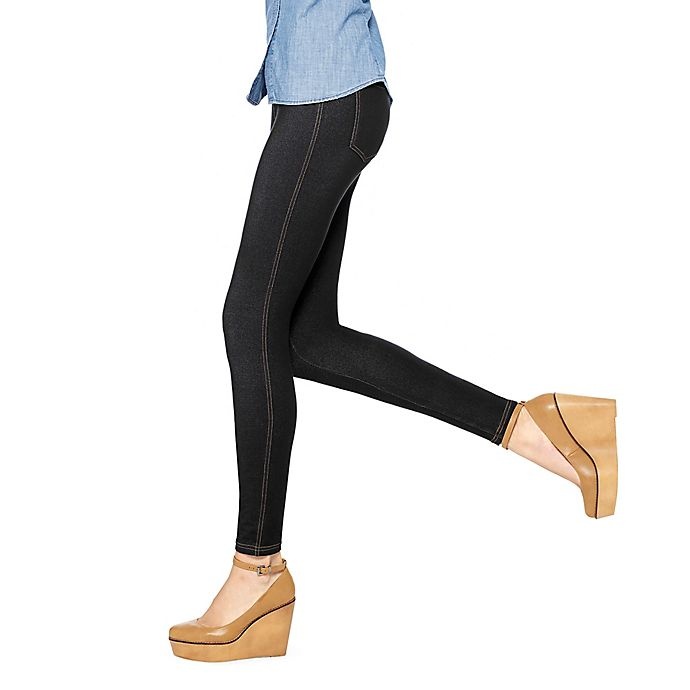 slide 1 of 1, No Nonsense Size Small Denim Leggings - Black, 1 ct