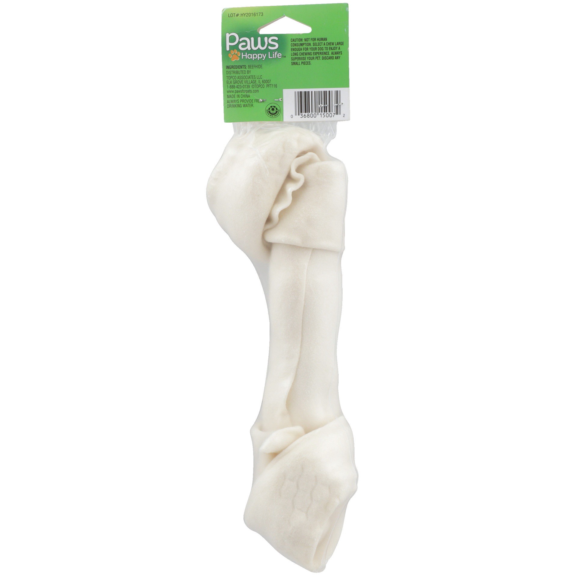 slide 6 of 6, Paws Happy Life Paws Bone 9-10Inch Plain, 1 ct