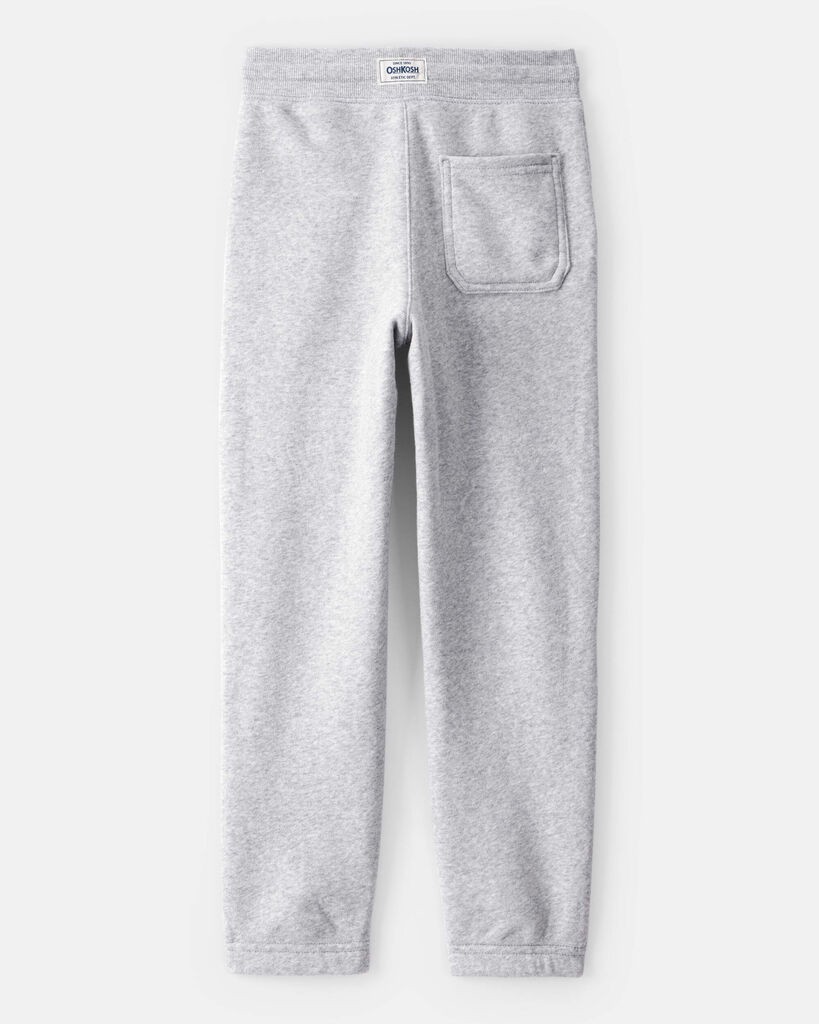 slide 2 of 3, Oshkosh Boys Solid Fleece Drawstring Joggers - Grey Grey 8, 1 ct