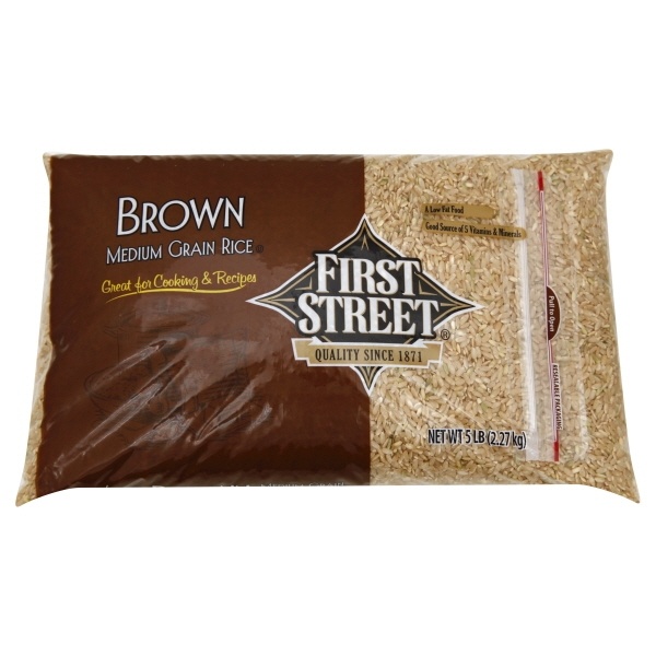 slide 1 of 1, First Street Brown Rice, 5 lb