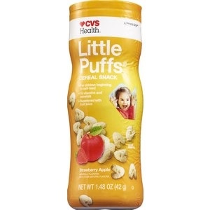 slide 1 of 1, CVS Health Baby Whole Grain Puffs, Strawberry Apple, 1.48 oz; 42 gram
