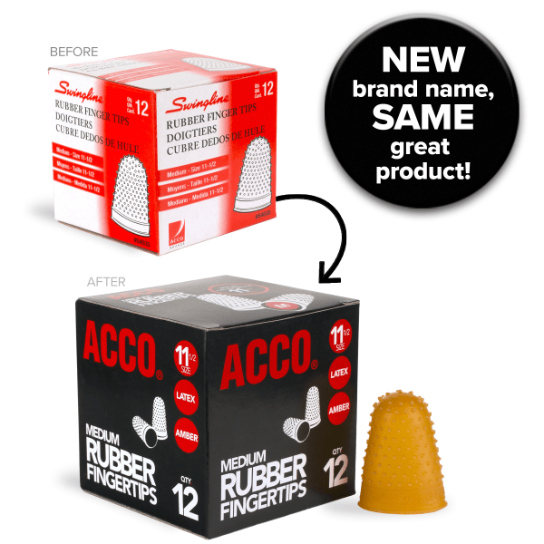 slide 8 of 8, Swingline Rubber Fingertips, #11 1/2, Amber, 12 ct; 5/8 in