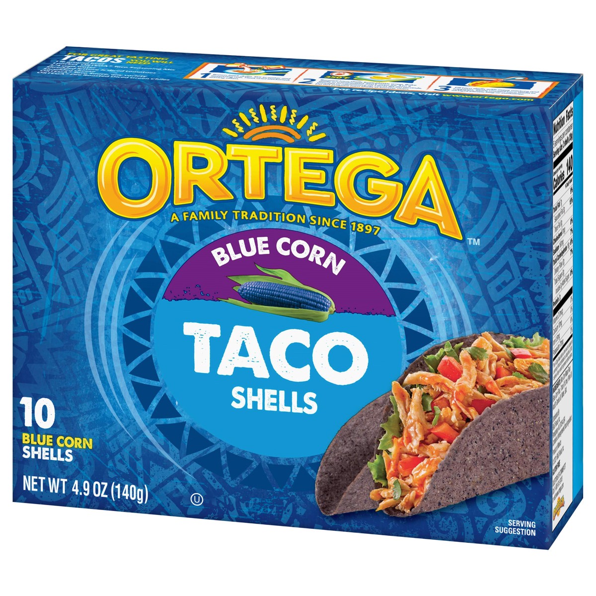 slide 6 of 11, Ortega Good Grains Taco Shells Blue Corn, 10 ct