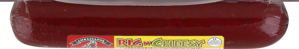 slide 4 of 5, Ambassador Big N' Cheesy Summer Sausage with Pepper Jack Cheese, 18 oz