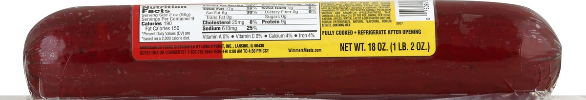 slide 3 of 5, Ambassador Big N' Cheesy Summer Sausage with Pepper Jack Cheese, 18 oz