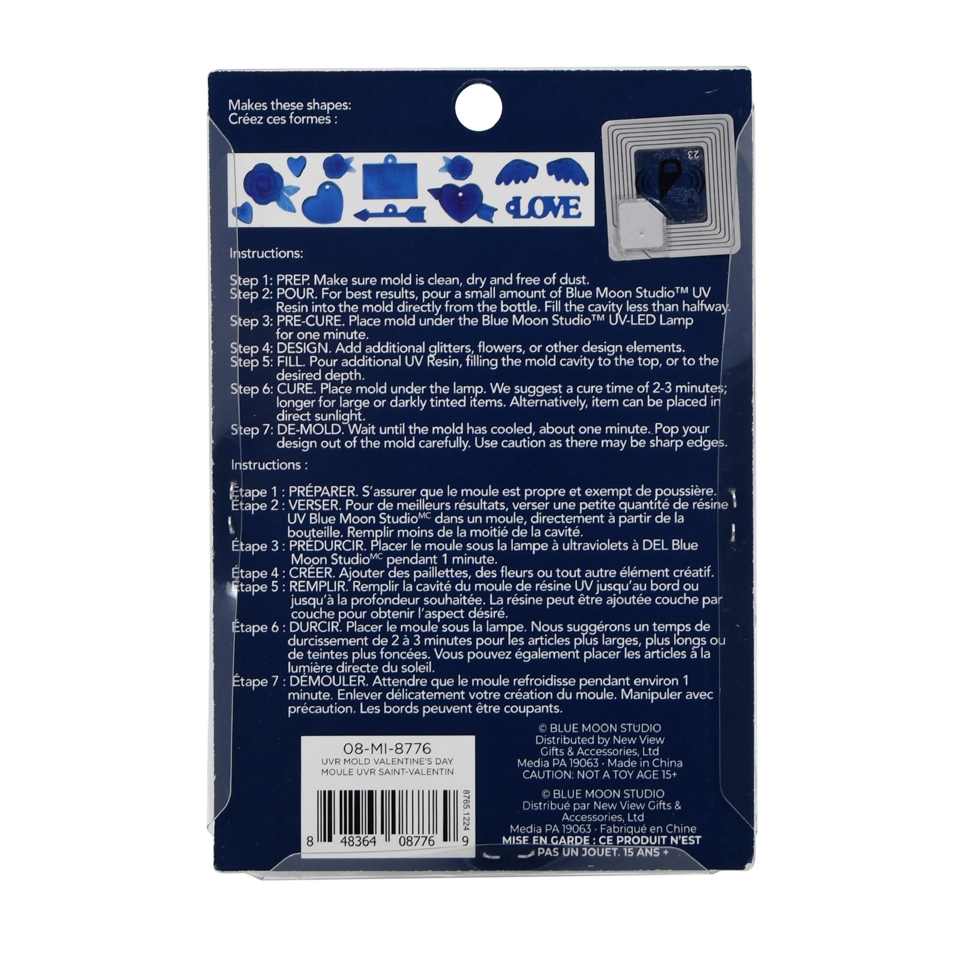 slide 3 of 5, Blue Moon Studio Uv Resin Craft Valentine's Day Silicone Mold, 3.15 in x 3.54 in x 0.47 in