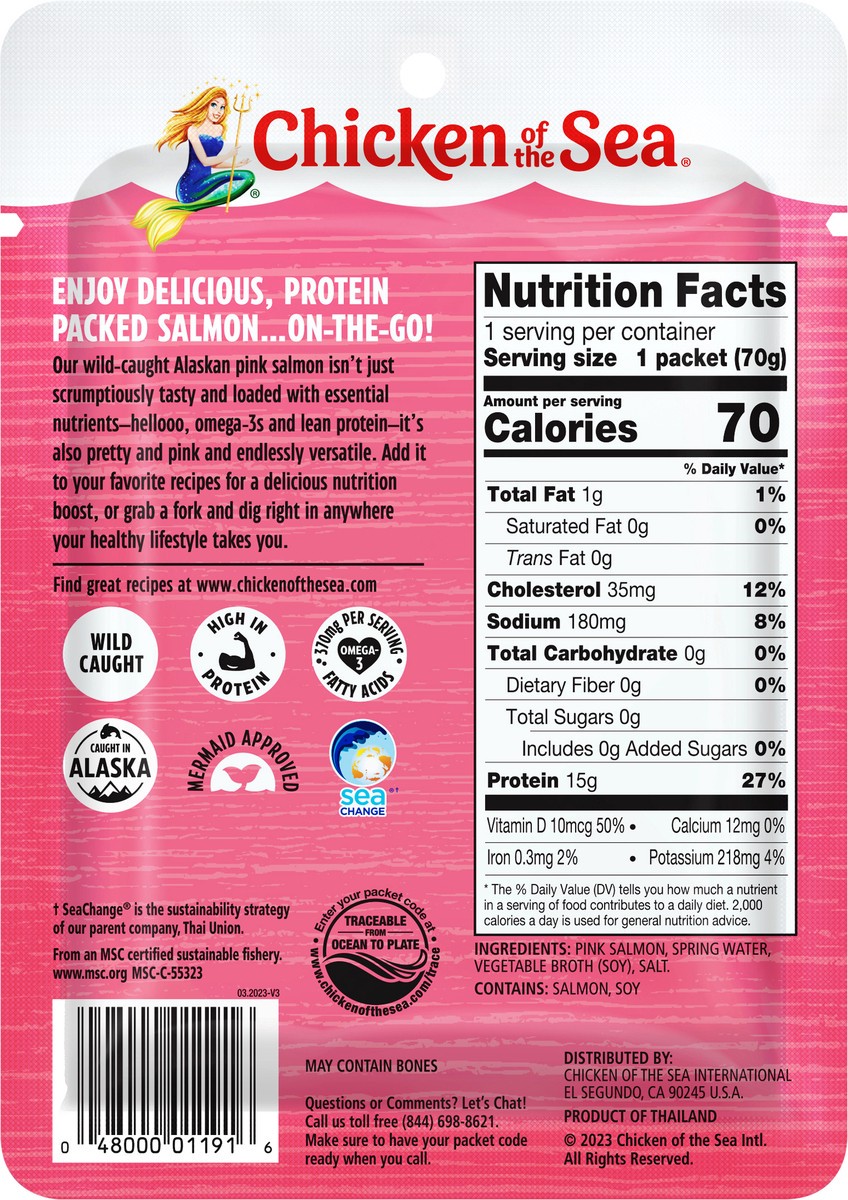 slide 3 of 3, Chicken of the Sea Skinless Pink Salmon Pouch, 2.5 oz