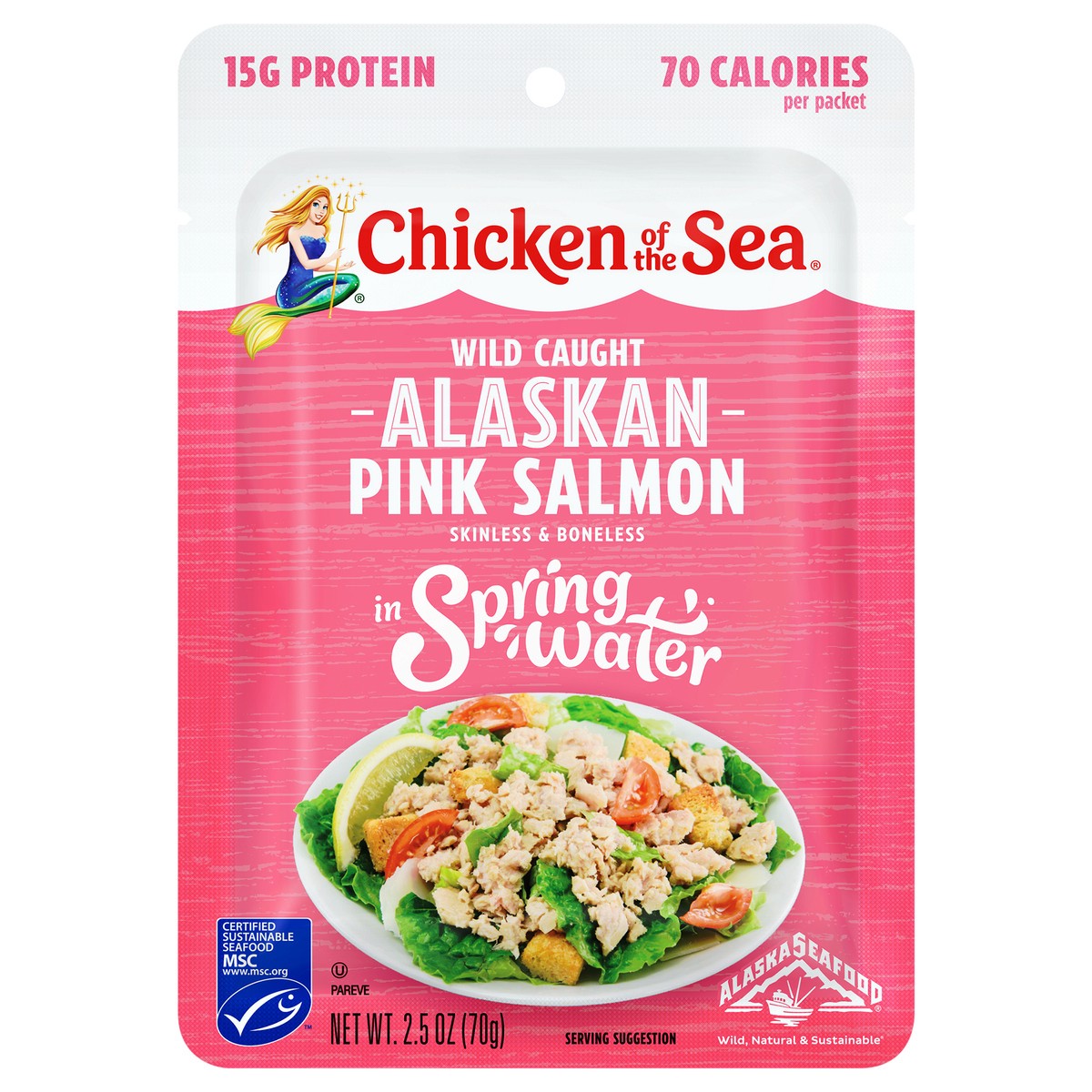 slide 1 of 3, Chicken of the Sea Skinless Pink Salmon Pouch, 2.5 oz