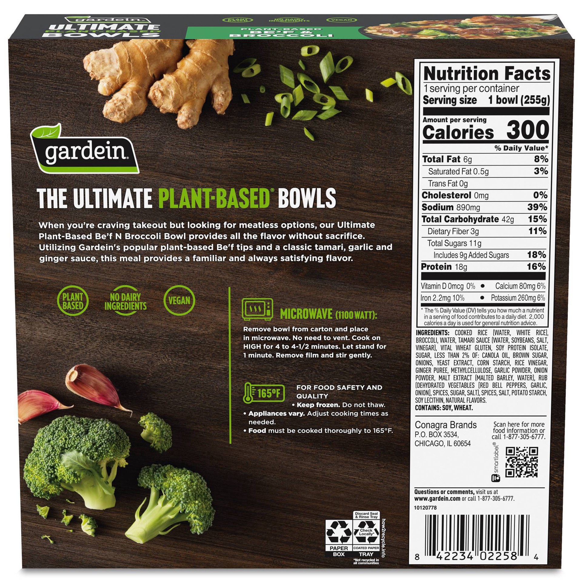 slide 3 of 4, Gardein Plant-Based Ultimate Be'f & Broccoli Bowls 9 oz, 9 oz