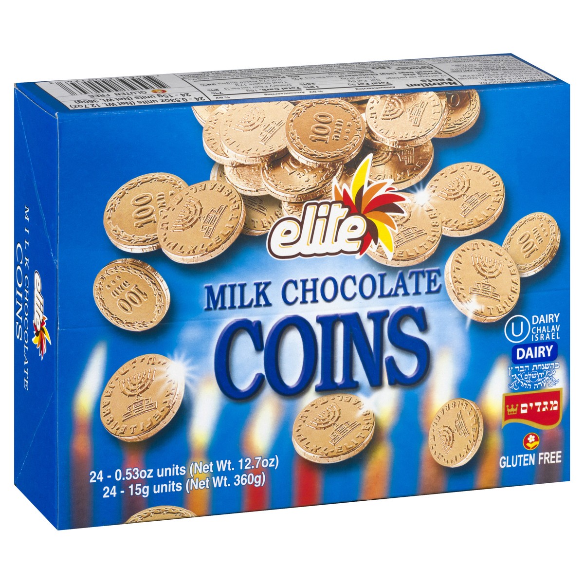 slide 2 of 9, Elite Milk Chocolate Coins - 24-0.53 Oz, 12.72 oz