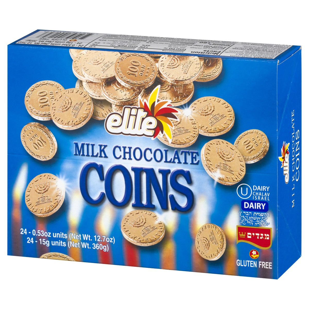 slide 3 of 9, Elite Milk Chocolate Coins - 24-0.53 Oz, 12.72 oz