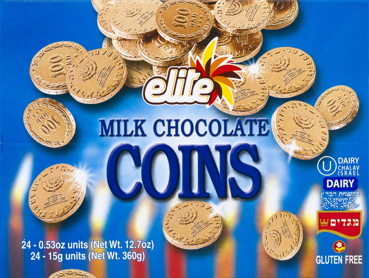 slide 6 of 9, Elite Milk Chocolate Coins - 24-0.53 Oz, 12.72 oz