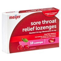 slide 3 of 29, Meijer Sore Throat Relief Lozenges Cherry, 18 ct