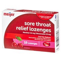 slide 7 of 29, Meijer Sore Throat Relief Lozenges Cherry, 18 ct