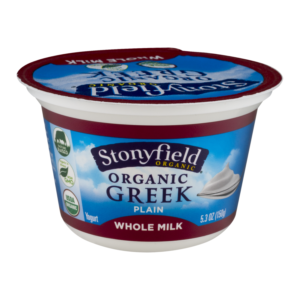 slide 1 of 1, Stonyfield Organic Greek Whole Milk Plain Yogurt, 5.3 oz