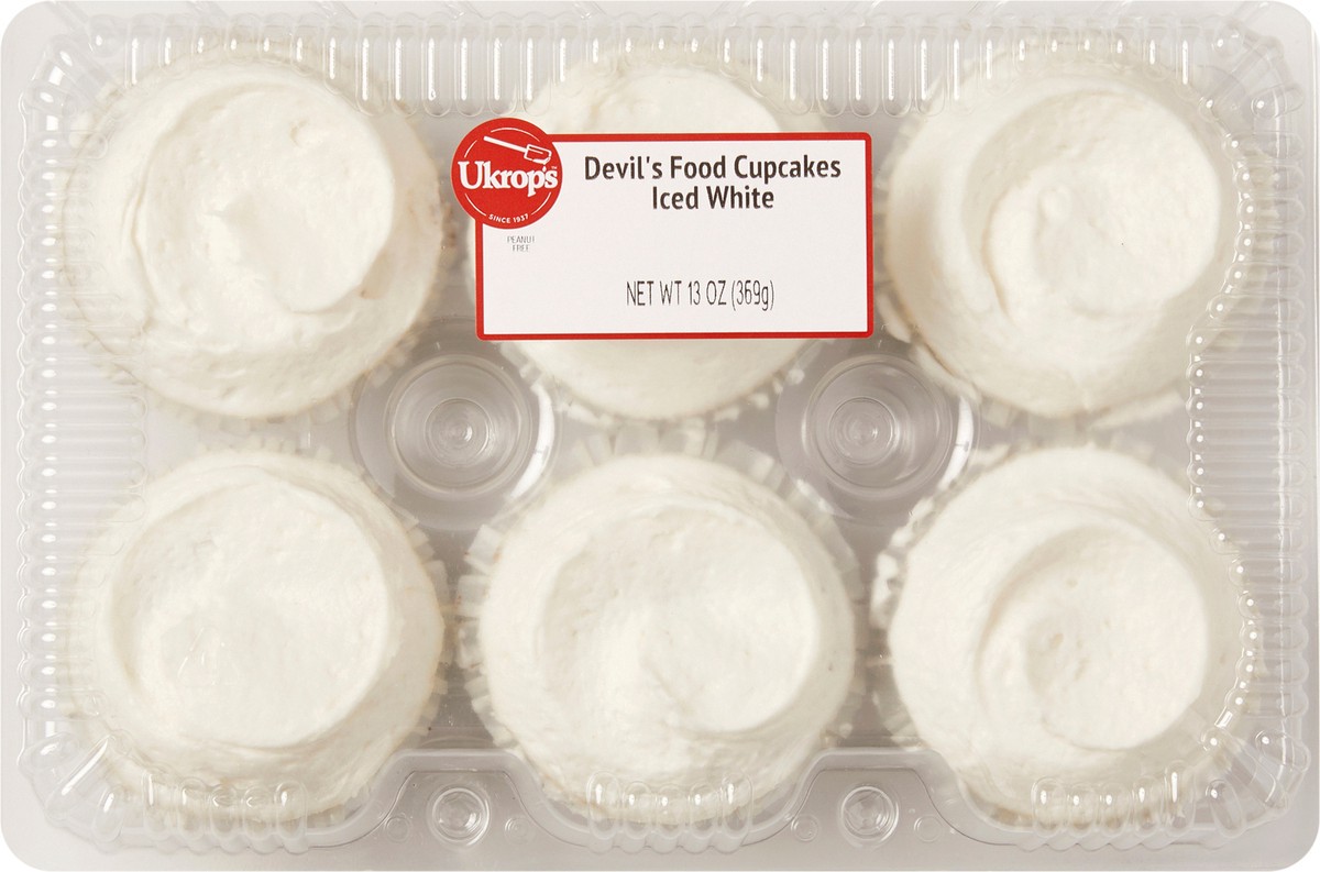 slide 3 of 6, Ukrop's Devil's Food Cupcakes Iced White, 13 oz