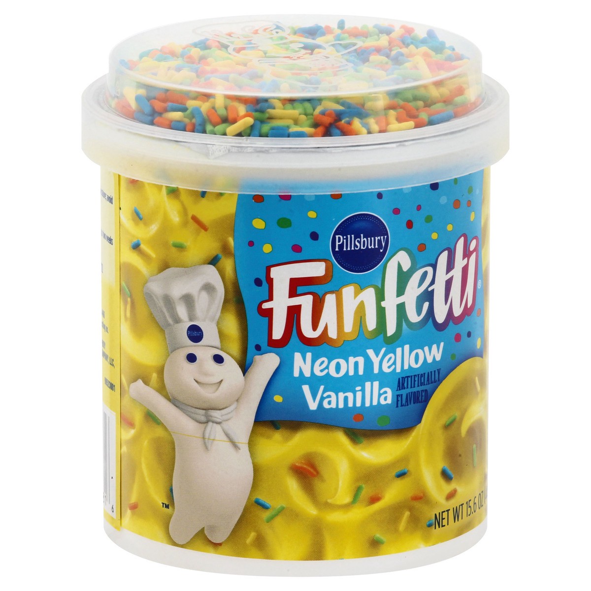 slide 2 of 13, Pillsbury Funfetti Neon Yellow Vanilla Frosting 15.6 oz, 15.6 oz