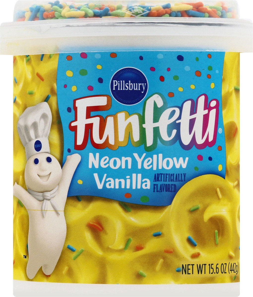 slide 7 of 13, Pillsbury Funfetti Neon Yellow Vanilla Frosting 15.6 oz, 15.6 oz