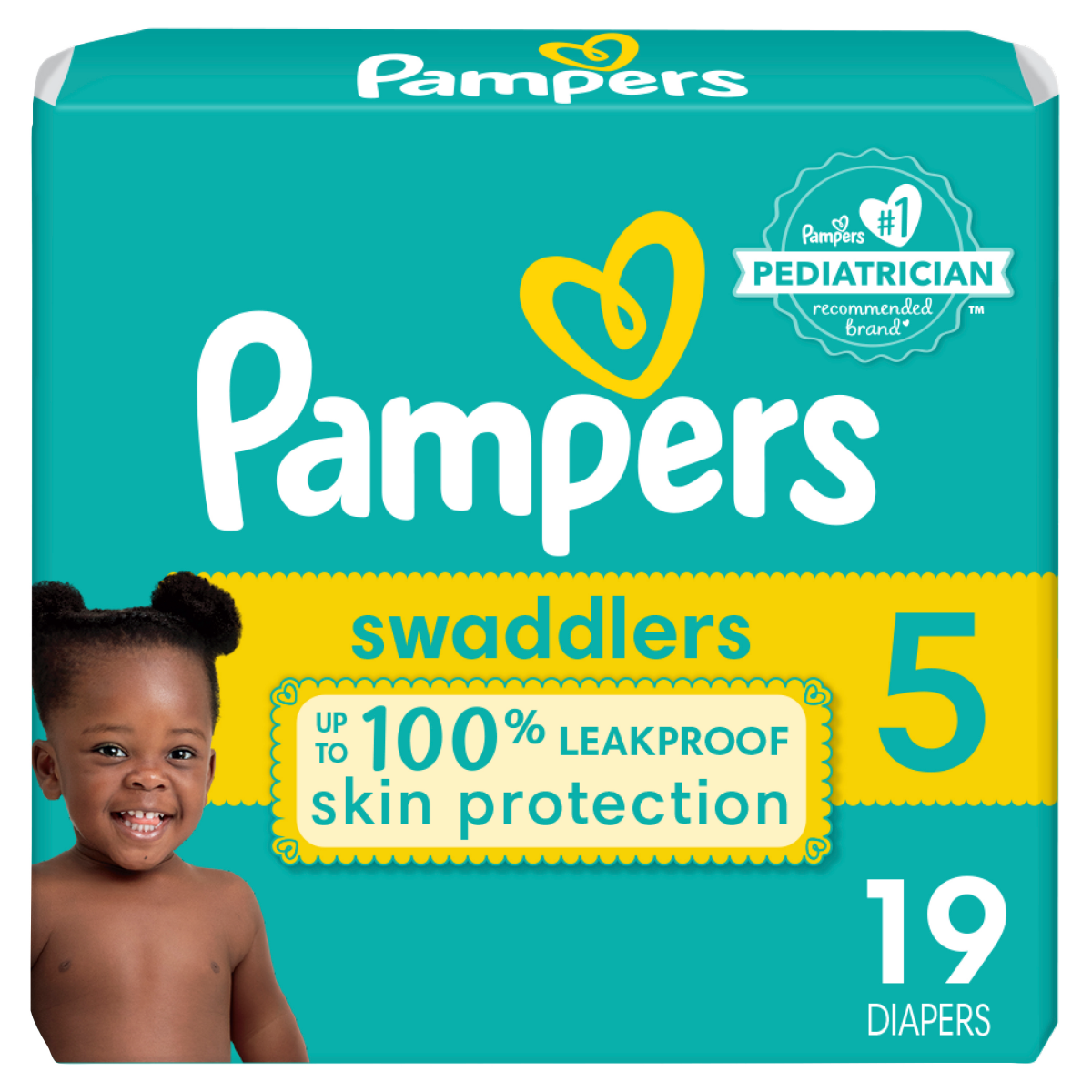 slide 1 of 3, Pampers Swaddlers Diapers Size-5 Jumbo Pack, 19 ct