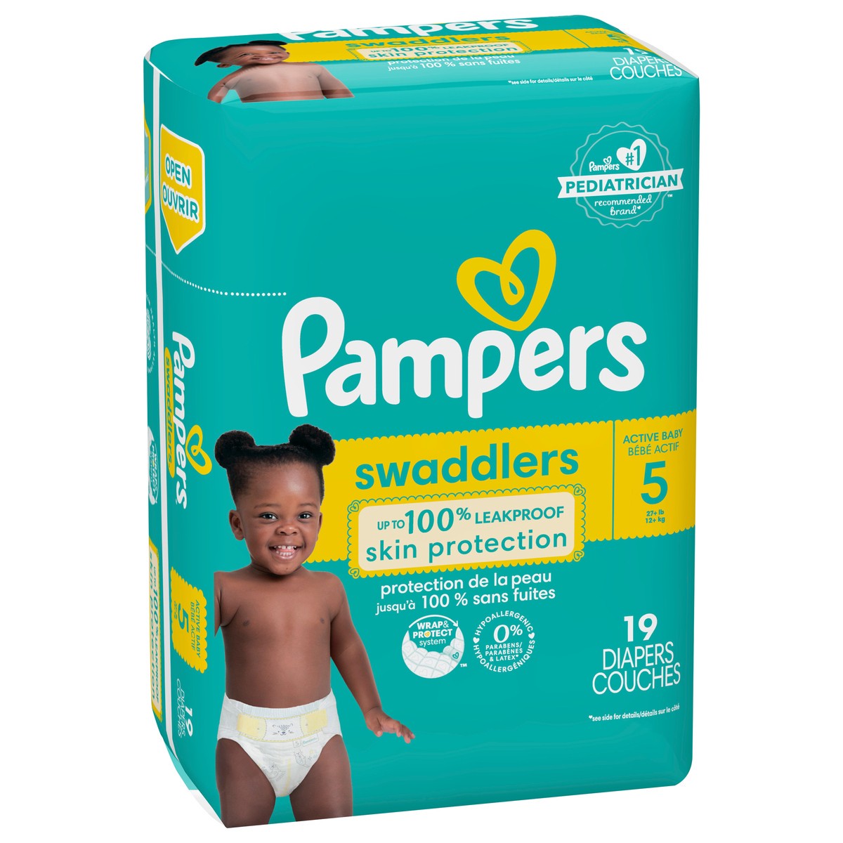 slide 8 of 9, Pampers Swaddlers Active Baby Diaper Size 5 19 Count, 19 ct