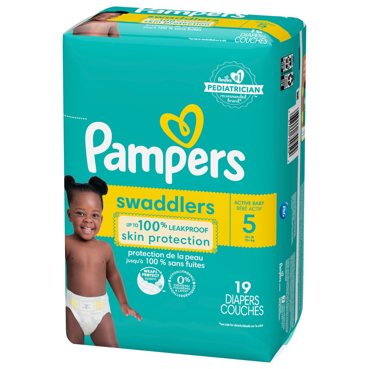 slide 4 of 9, Pampers Swaddlers Active Baby Diaper Size 5 19 Count, 19 ct