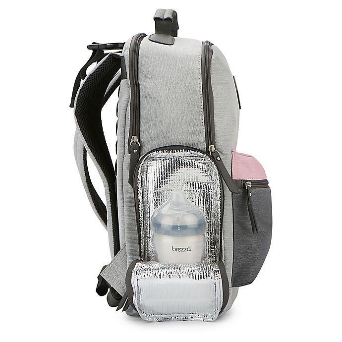 Eddie Bauer Places & Spaces Fineline Diaper Backpack Grey/Pink 1 ct